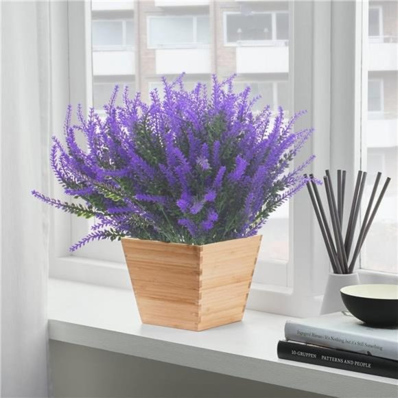 12 Bundles Artificial Lavender Flowers Outdoor UV Resistant Fake Flowers (Blue) - Picture 2 of 7